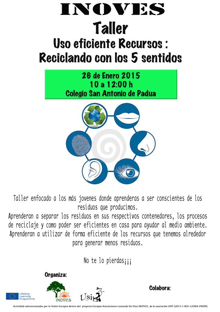 Poster taller reciclaje colegio